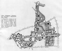 Схема размещения архитектурных ансамблей в центральной части города