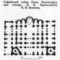 Софийский собор. План. Реконструкция автора, Н. И. Кресального,  В. П. Волкова