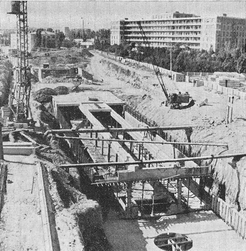 Сооружение станции Бакинского метрополитена открытым способом