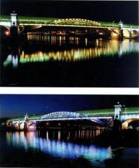 Свето-цвето-динамическая программа освещения пешеходного Андреевского моста