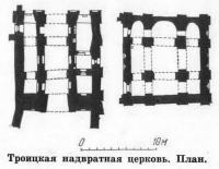 Троицкая надвратная церковь. План